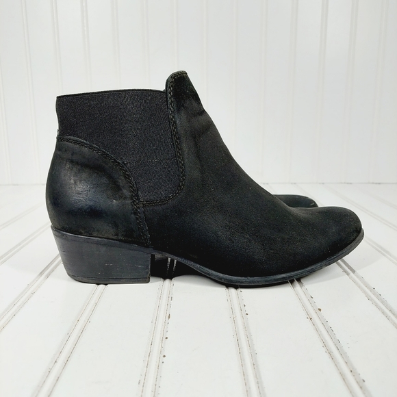 Steve Madden Rozamare Black Leather Slip On Elastic Gore Ankle Boots E451 - Picture 5 of 13